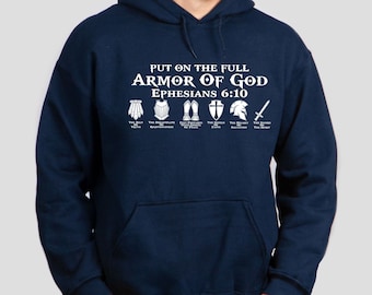 Armor of God Hoodie, Christian Hoodie, Bible Verse Hoodie, Ephesians Hoodie, Shield Of Armor Hoodie, Religious Hoodie, Christian Gift