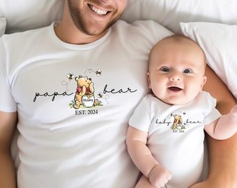 Custom Papa Bear and Baby Bear Shirts, Fathers Day Matching Tees, Daddy and Baby Outfit, Fathers Day Gift, Dad and Baby Shirts, Gift For Dad