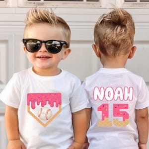 Personalized Boy Baseball Drip Shirt, Ice Cream Drip Tee, Custom Baseball Shirt for Kid,Baseball TShirt, Bulk Team Gift, Easter Basket Gift