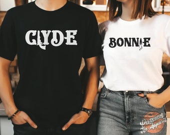 Bonnie Clyde Shirts, Bonnie and Clyde Shirts, Couple Shirts, Couples Shirts, Matching Shirts, Couple Outfits, Christmas Shirts, Bonnie Clyde