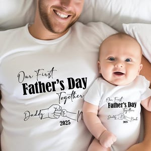 Personalized Father's Day Shirt, Custom Father's Day Matching Shirt, Our First Father's Day, 1st Fathers Day Shirt, Father's Day Gift