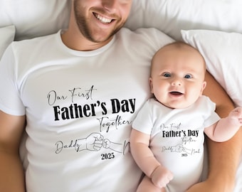 Personalized Father's Day Shirt, Custom Father's Day Matching Shirt, Our First Father's Day, 1st Fathers Day Shirt, Father's Day Gift