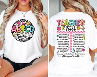 ABCD Teacher Tour Shirt, Back To School Shirt, Retro Teacher Tour Shirt, Kindergarten Teacher Tee, First Day Of School Tee, Gift For Teacher