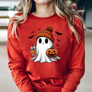 Halloween Ghost Sweatshirt, Cute Ghost Sweater, Womens Halloween Sweater, Spooky Season Sweatshirt, Halloween Party Sweater, Cute Fall Sweat bild 6