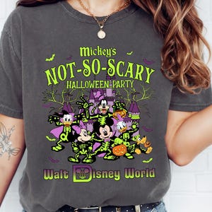 Comfort Color Disney Mickey’s Not So Scary Halloween Party T-shirt, Mickey & Friends Skeleton Pumpkin Tee,WDW Halloween Shirt,Trick or Treat