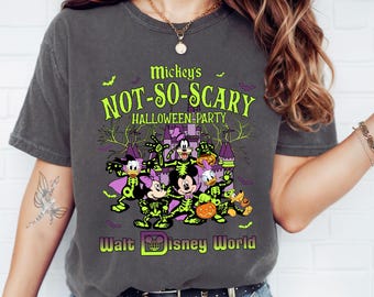 Comfort Color Disney Mickey’s Not So Scary Halloween Party T-shirt,Mickey & Friends Skeleton Pumpkin Tee, WDW Halloween Shirt,Trick or Treat