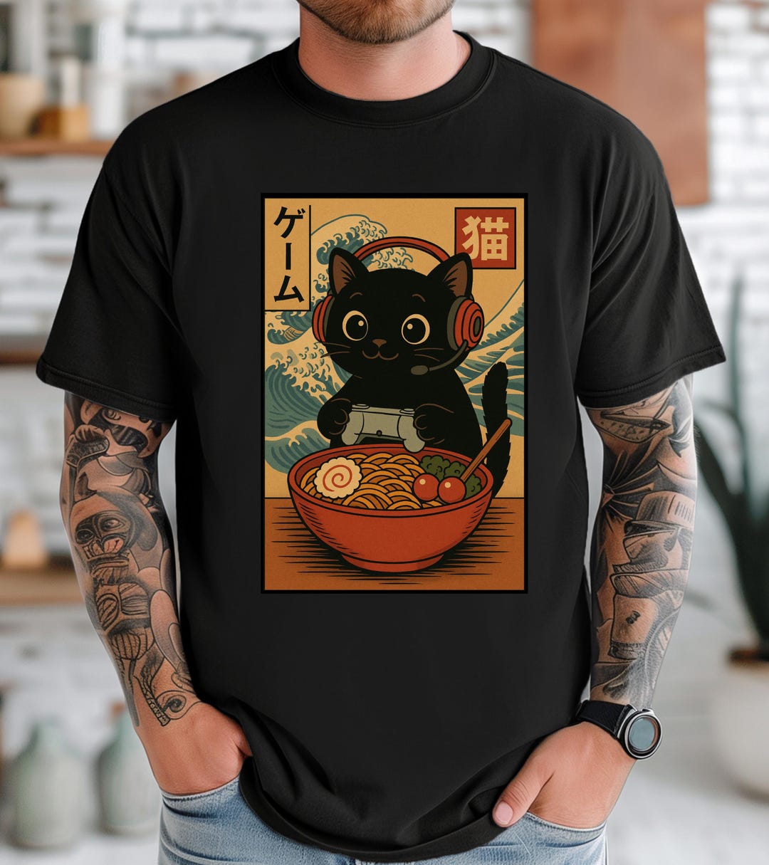 Ramen Cat Shirt, Cute Noodle Cat Sweatshirt, Kawaii Japanese Anime Cat ...