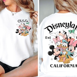 Custom Disneyland California Sweatshirt,Custom Disneyworld Sweatshirt,Disneyland  Est 1955,Disney family Sweat,Mickey and Friends Sweatshirt