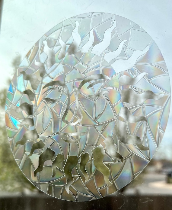 Sun Face with Lashes Window Cling Bling Holographic Rainbow Maker Sun Catcher Decal