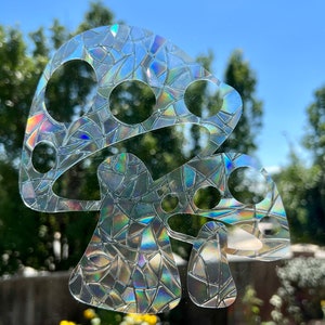 Mushroom Window Cling Bling Sun Catcher Holographic Rainbow Maker