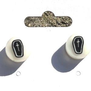Coffin Stud Earrings, Handmade Coffin Stud Earrings, Glow In the Dark Coffin Stud Earrings, Coffin Studs, Coffin Earrings, Glow-In-The-Dark