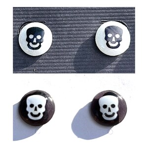 Glow In the Dark Skull Earrings, Skull Stud Earrings, Stainless Steel, Skulls, Glow-in-the-dark, Halloween Stud Earrings, Skull Earrings