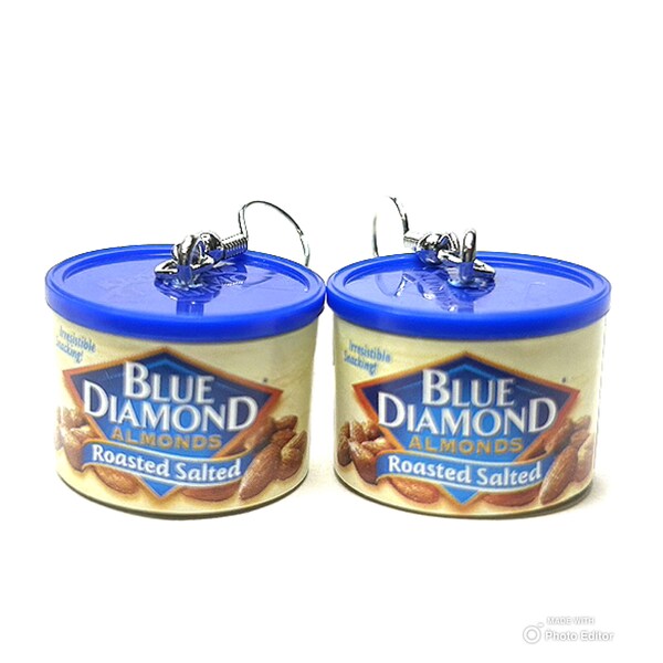 Mini Brands Almond Earrings, Almond Earrings, Mini Brands Earrings, Can of Almonds, Mini Brands,  Mini Food Earrings, Stainless Steel