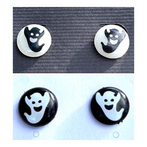 Glow In the Dark Ghost Stud Earrings, Handmade Ghost Stud Earrings, Ghost Studs, Ghost Earrings, Halloween Stud Earrings
