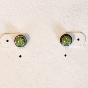 Gaspeite and Sterling Silver Stud Earrings