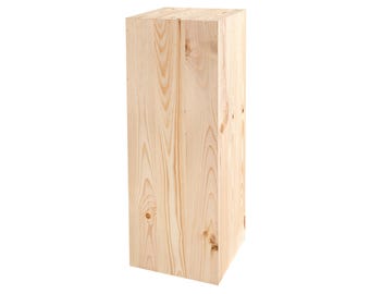 Pflanzenständer Holz, Vintage Holzdeko, Blumenständer, Blumenhocker, Holzblock, Dekosäule, Blumensäule, Stabil und Langlebig, Rohes Holz DIY