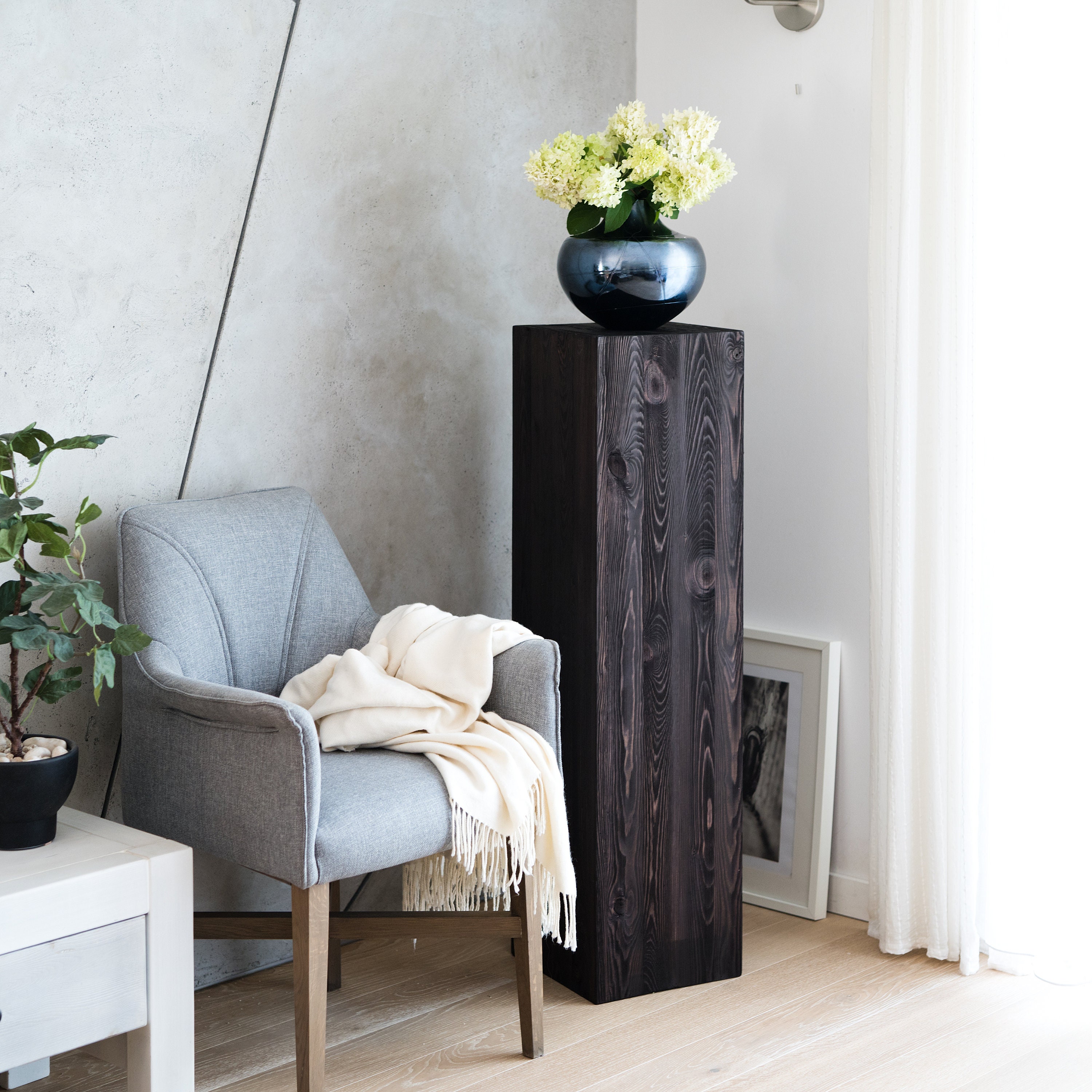 Holzständer, Holzsäule, Baumstamm Deko Bodenwindlicht Säule Perfekt Als