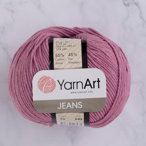 YARNART JEANS #65 best amigurumi yarn, pink, dusty rose, sport crochet toys yarn, knitting yarn, cotton yarn, polyacrylic yarn, baby yarn