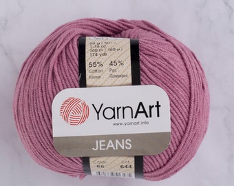 YARNART JEANS #65 best amigurumi yarn, pink, dusty rose, sport crochet toys yarn, knitting yarn, cotton yarn, polyacrylic yarn, baby yarn