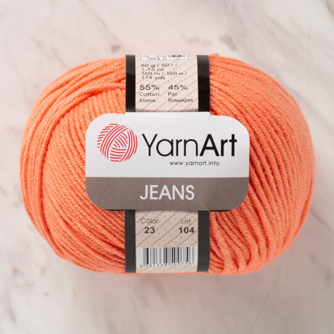 YARNART JEANS 23 meilleur fil amigurumi fil de pêche orange Etsy France