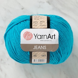 YARNART JEANS #55 best amigurumi yarn, crochet toys yarn, blue yarn, sport yarn, knitting yarn, cotton yarn, polyacrylic yarn, baby yarn