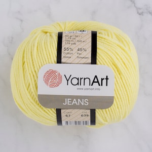 YARNART JEANS #67 best amigurumi yarn, yellow, sport yarn, crochet toys yarn, knitting yarn, cotton yarn, polyacrylic yarn, baby yarn