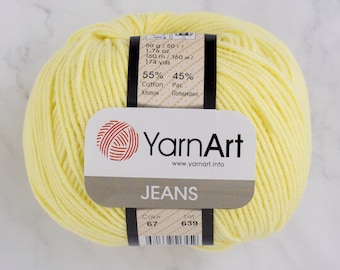 YARNART JEANS #67 best amigurumi yarn, yellow, sport yarn, crochet toys yarn, knitting yarn, cotton yarn, polyacrylic yarn, baby yarn