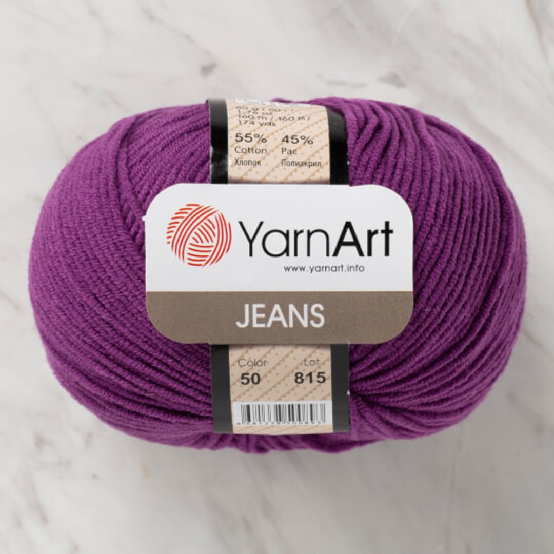 YARNART JEANS 50 Best Amigurumi Yarn, Purple Yarn, Plum, Sport Crochet