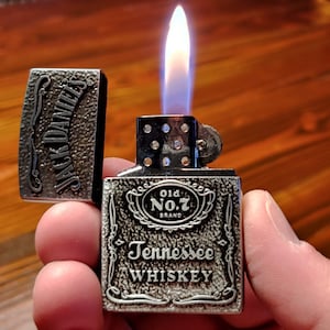 3-Jack Daniels Labeled Vintage Retro Butane Silver Lighters for 20 bucks