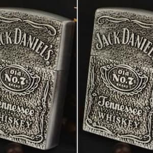 2-Jack Daniels Labeled Vintage Retro Butane Silver Lighters