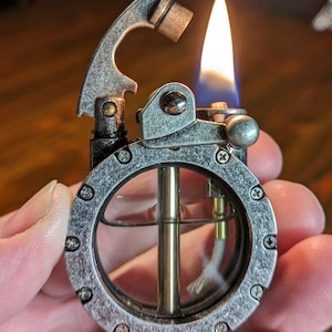Steampunk Transparent Trench Lighter: Vintage Inspired, Gift Box. Now Back in Stock! image 6