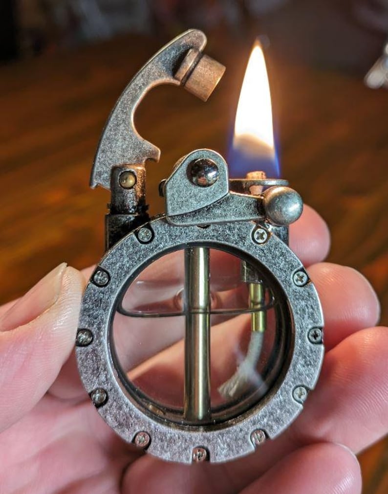 Steampunk Transparent Trench Lighter: Vintage Inspired, Gift Box. Now Back in Stock! image 6