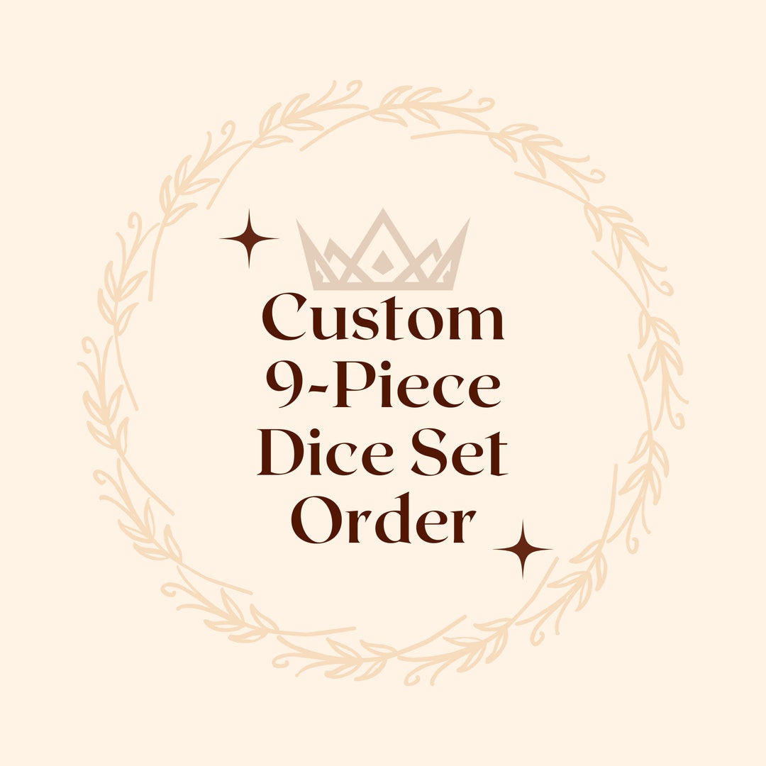 9piece Custom Dice Commission Handmade Custom Dnd Dice Set Etsy