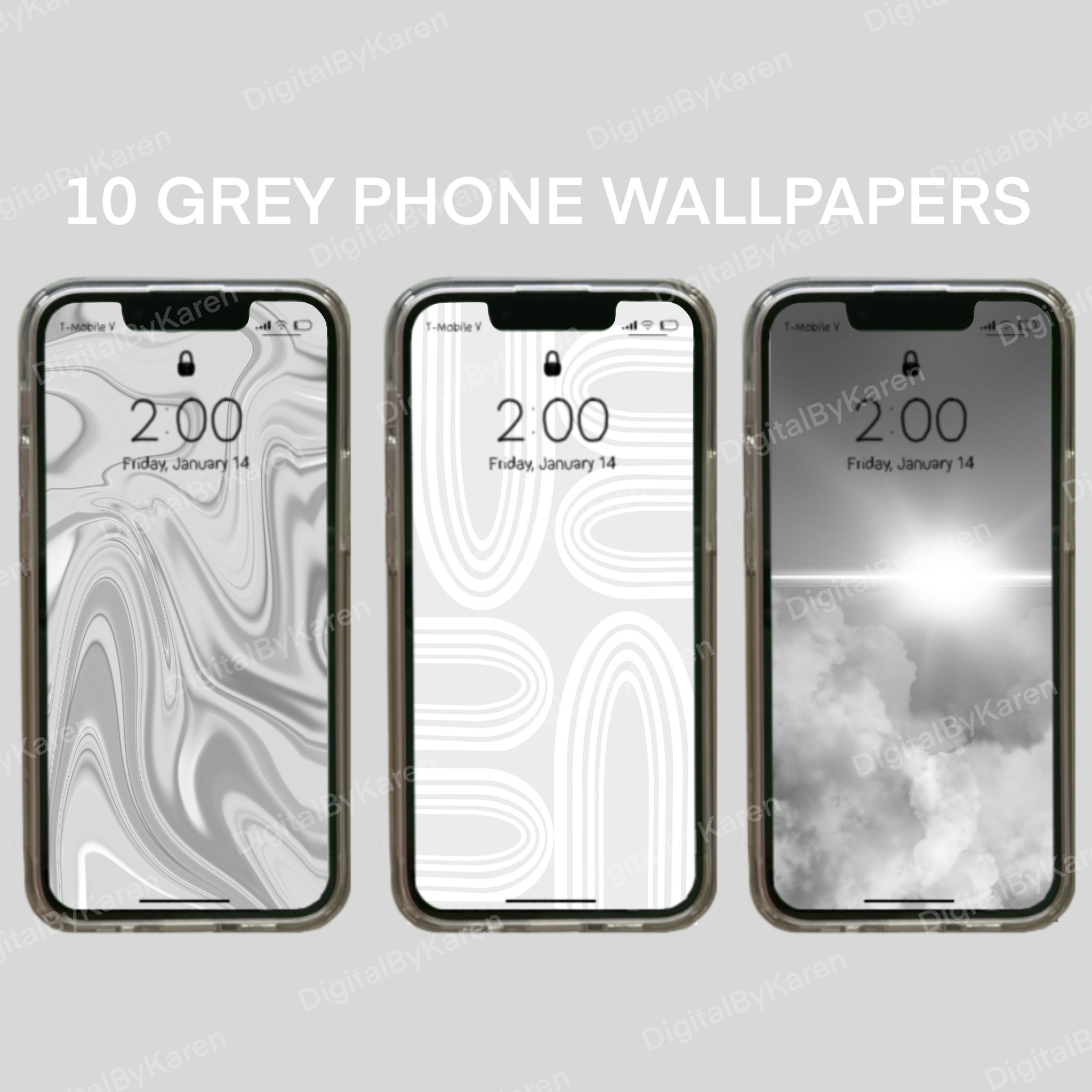 Buy 10 Aesthetic Gray Iphone Wallpapers Digital Download Cute Online in  India  Etsy