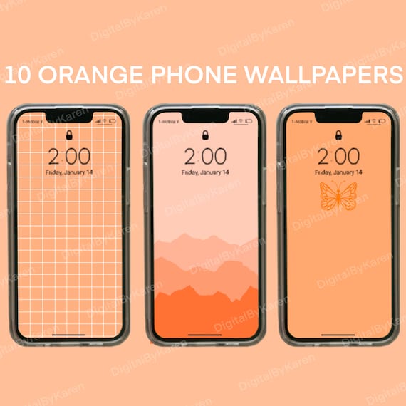 10 Aesthetic Orange Iphone Wallpapers Digital Download Cute - Etsy Canada