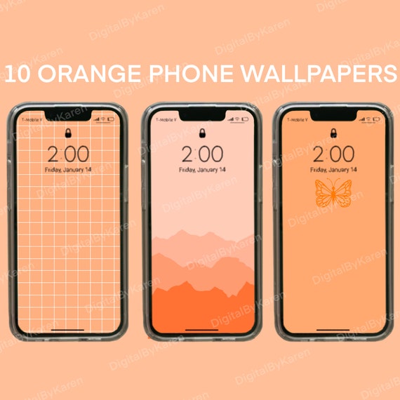 10 Aesthetic Orange Iphone Wallpapers Digital Download Cute - Etsy Canada