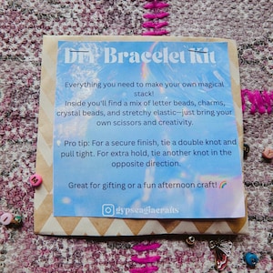 DIY Bracelet Kit | Crystal, letter beads and charms kit | Stretch beaded bracelet kit