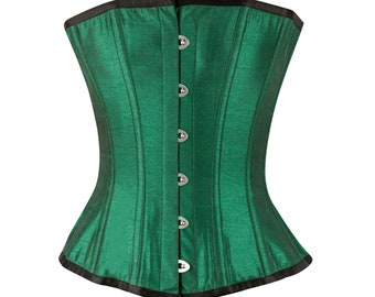 Corset green santoon waist trainer steel boned emerald green overbust bustier