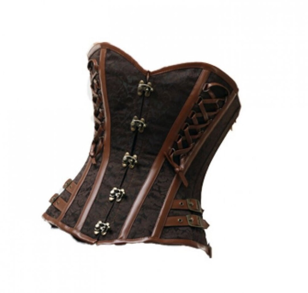Peane Steampunk Overbust Corset In Cherry & Black main image 1