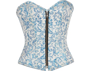 Overbust Corset brocade fashion clothing steel boned bustier top