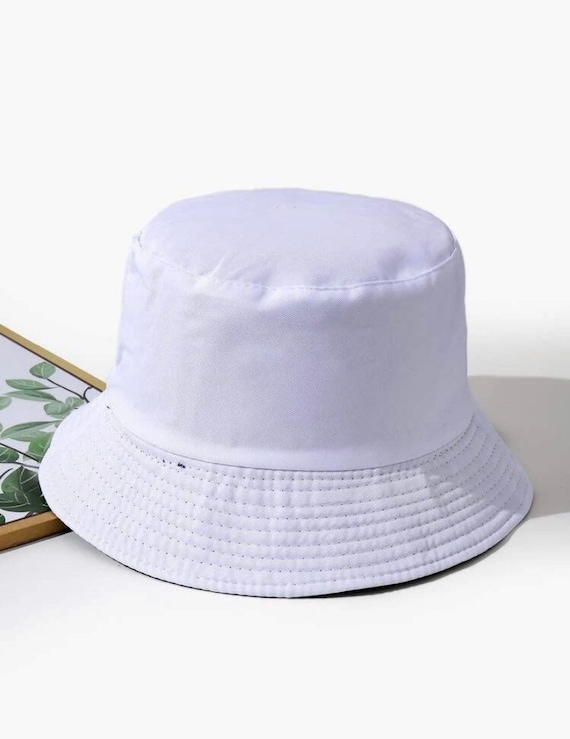 White Cotton Style Bucket Hats Custom Bucket Hats BTS Bucket Hat Bucket Hat  Men Women's Bucket Hat Oversized Hat Unisex 