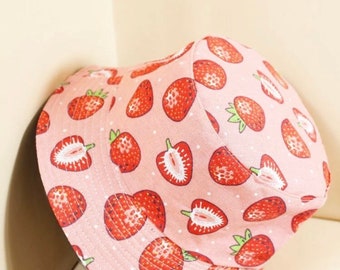 Strawberry Bucket Hats | Custom Bucket Hats | Bucket Hat | Bucket Hat Men | Women's Bucket Hat | Oversized Hat | Unisex Breathable Hat