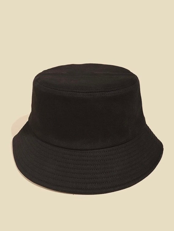 Black Cotton Style Bucket Hats Custom Bucket Hats BTS Bucket Hat