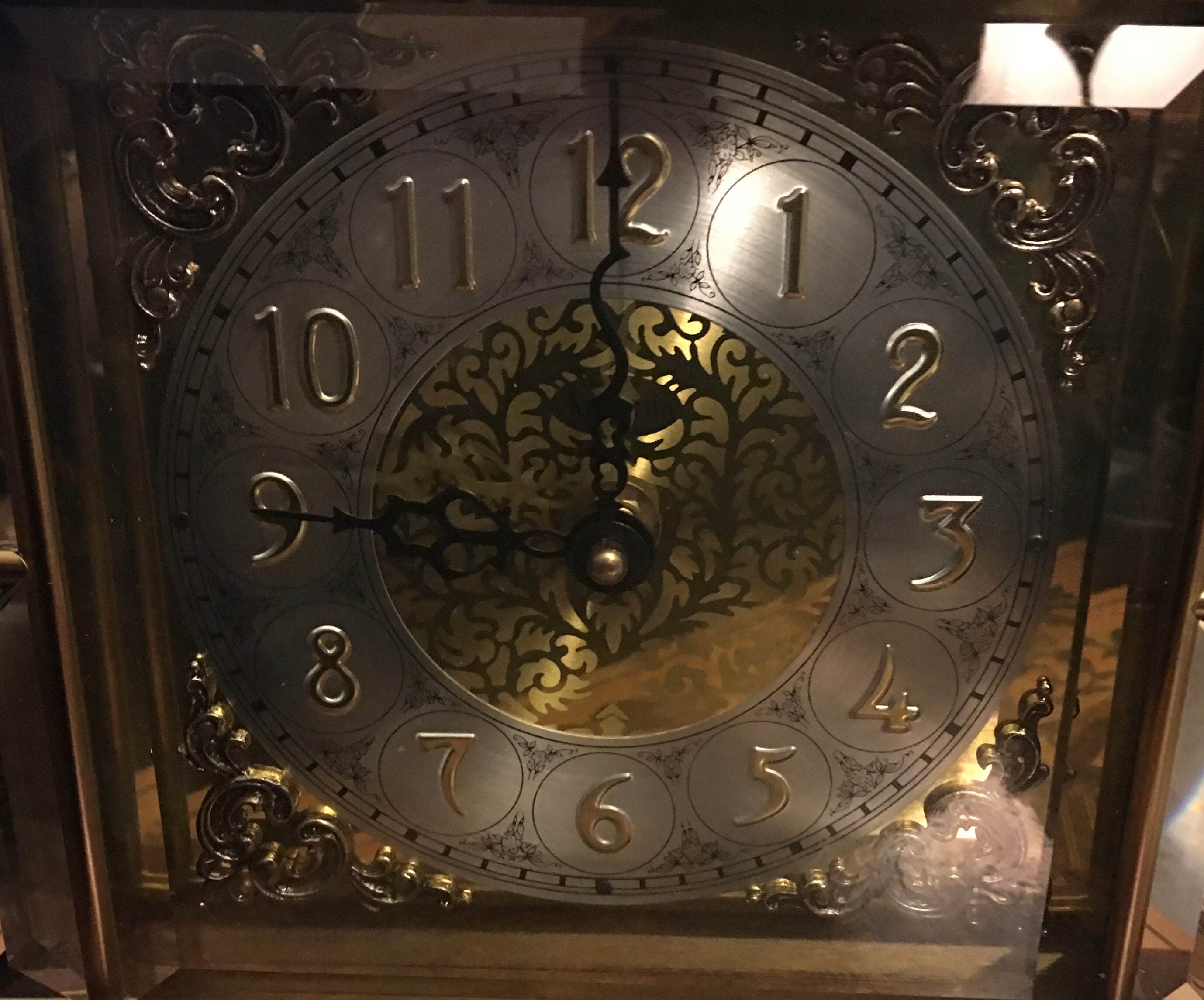 Ansonia Gold Medallion Mantel Clock W/mirrored Bevels Quartz Etsy