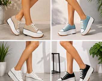 Women's Premium Canvas Platform Fashion Sneakers