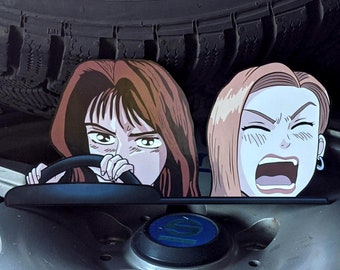 Initial D – Impact Blue (Mako and Sayuki) Peeker Sticker – part of the INITIAL D Collection