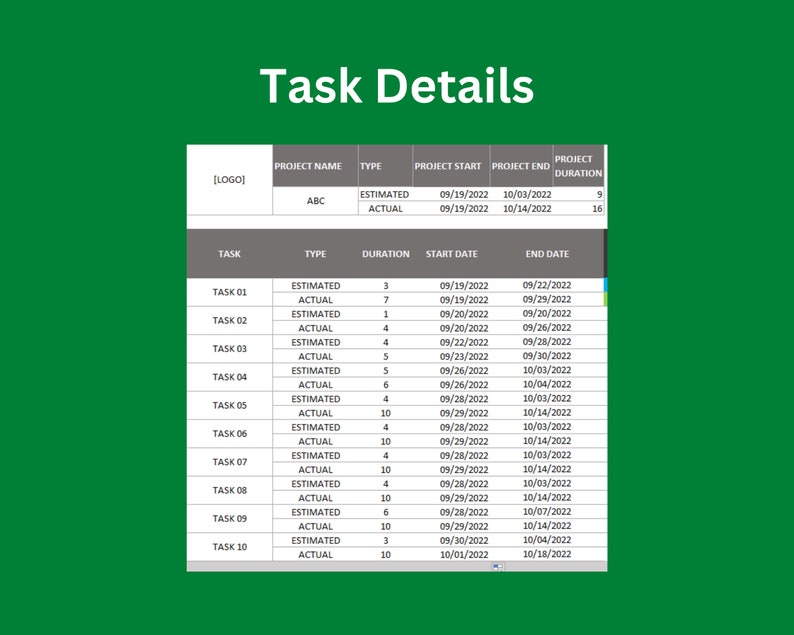 Gantt Chart Maker Excel Template With Task Tracking, Custom Holidays