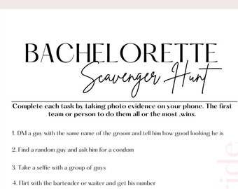 Bachelorette Party Game - Scavenger Hunt