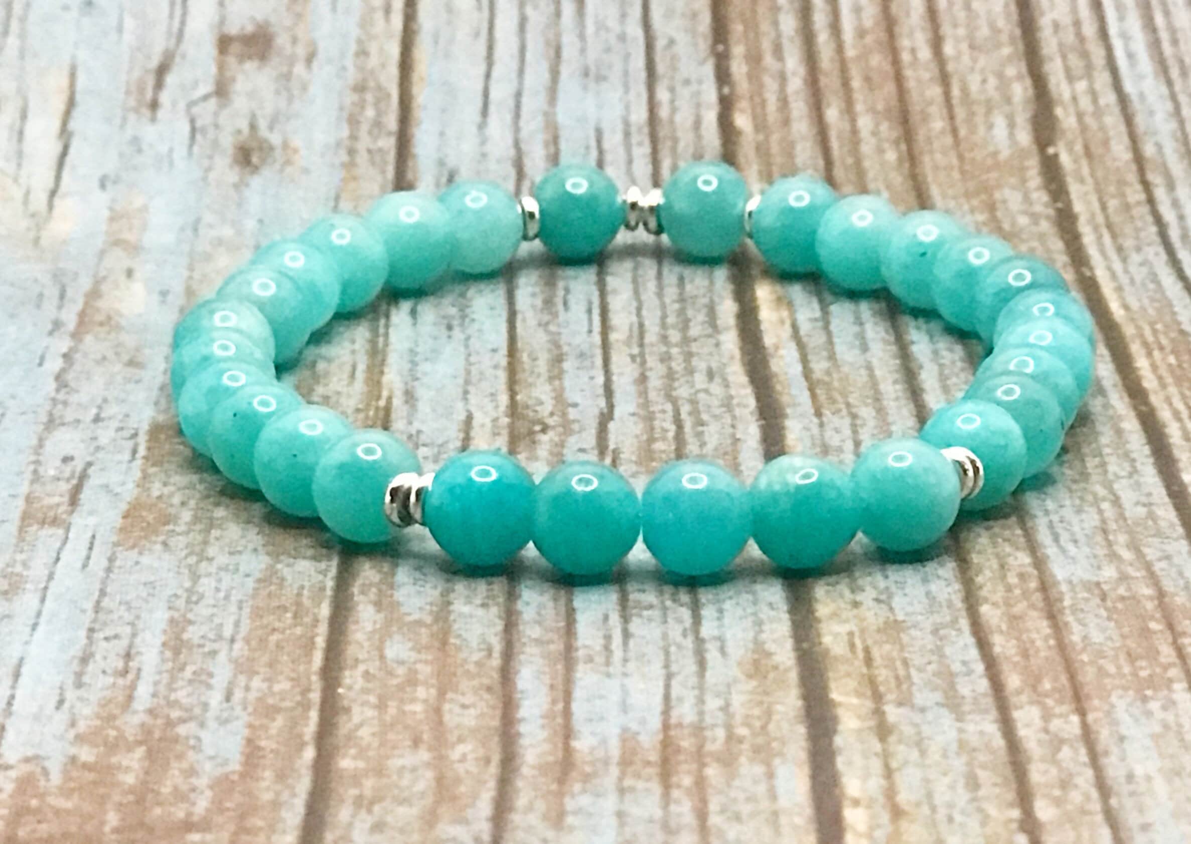 Bracelet en pierre précieuse amazonite Etsy