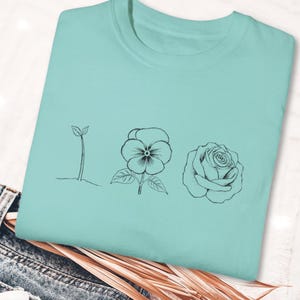 Growth Mindset Tee for Her – Retro Vintage Botanical T-Shirt – Hanson Fan Mmmbop Shirt - Boho Floral Aesthetic Gift – Sprout to Bloom 160A